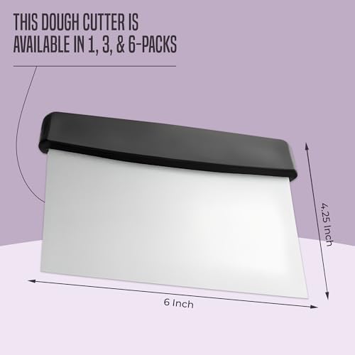 OCS Parts 6-Inch Stainless Steel Black Handle Dough Cutter Bench Scraper - Image 2