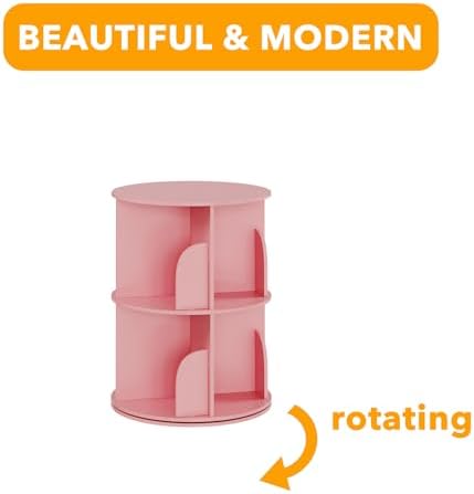 SpaceAid 2 Tier Rotating Bookshelf Tower, Spinning Bookcase Lazy Susan - Image 7