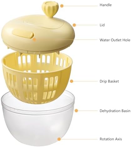 Salad Spinner, Fruit Washer and Lettuce Spinner, Vegetable & Fruit Salad - Image 5