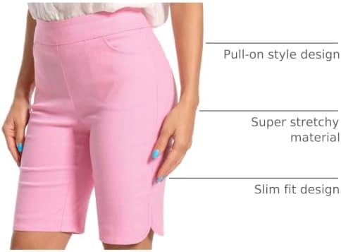 Women's Work Casual Super Stretch Tulip-Hem Pull-On Dress Shorts - Image 4