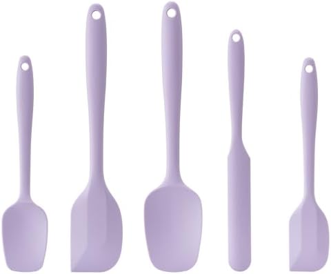 Silicone Spatula Set, 5 Piece Food Grade Rubber Spatulas by Hoewina