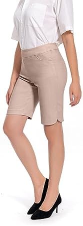 Women's Work Casual Super Stretch Tulip-Hem Pull-On Dress Shorts - Image 3