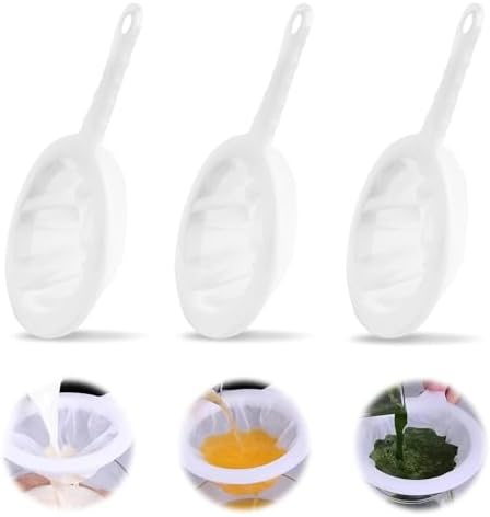 3-Piece Fine Mesh Strainer Set, 400/200/100 Mesh Nylon Sieve by Unknown