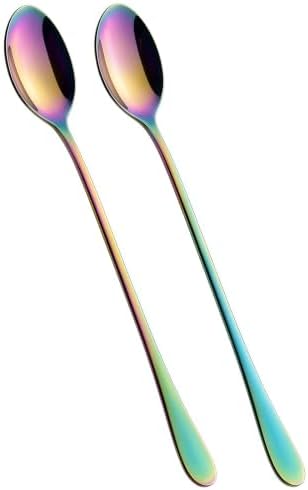 8 Inch Long Handle Iced Tea Spoons, 18/8 Stainless Steel Coffee Spoons by Unknown