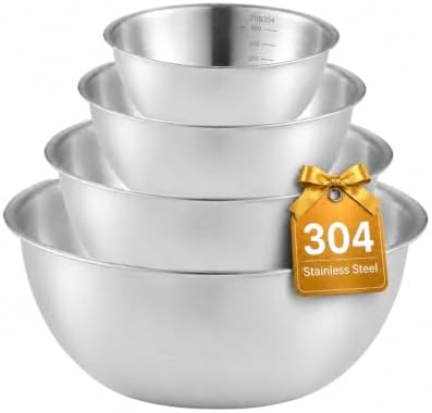 Stainless Steel Mixing Bowls Set by Unknown