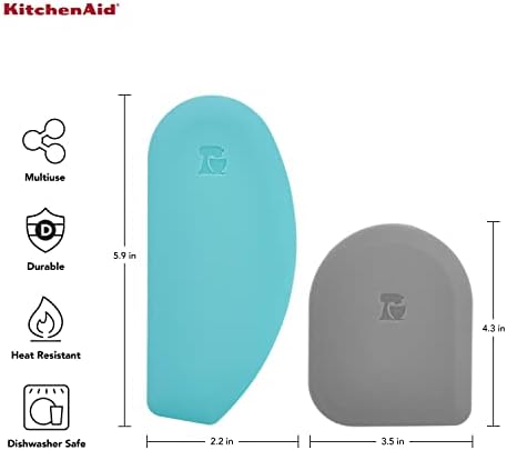 KitchenAid Gourmet Bowl Scraper, Aqua Sky and Storm Grey - Image 2