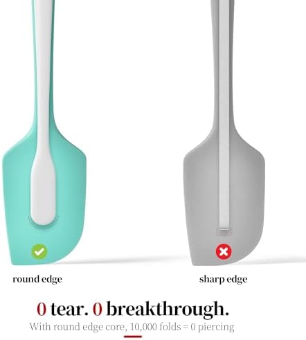 600ºF Heat Resistant Silicone Spatula Spoonula Set of 4, Aqua Sky - Image 6