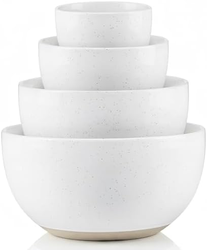 KooK Mixing Bowls, Ceramic Nesting Bowls, Stoneware Kitchen Bowls, by Kook