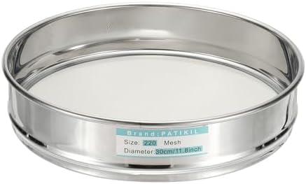 PATIKIL 220 Mesh Lab Sieve, 11.8" Diameter Sifting Screen 304 Stainless Steel by PATIKIL