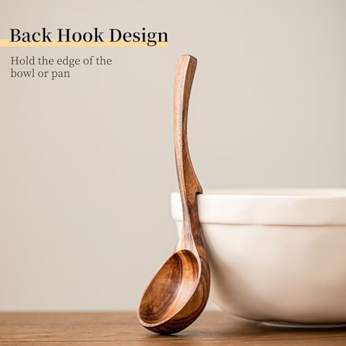 Gudamaye 3 Size Wooden Soup Ladles Set, 3 Hooks - Image 4