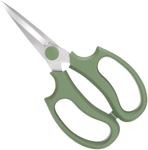Housolution Flower Scissors, Steel Pointed Pruning Shears, Avocado Green by Housolution