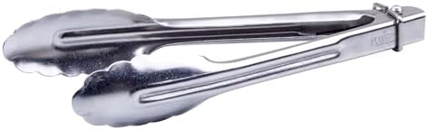 Winco 7" Silver Heavy-Duty Utility Stainless Steel Tongs by Winco