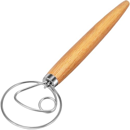 TEEVEA Danish Dough Whisk Wooden Handle Stainless Steel by TEEVEA