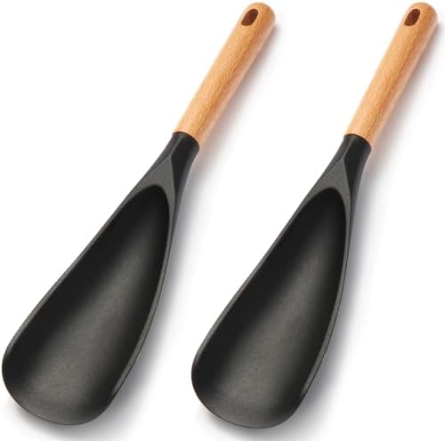 【2 Pack】Silicone Cooking Spoon for Nonstick Cookware by Kunovo