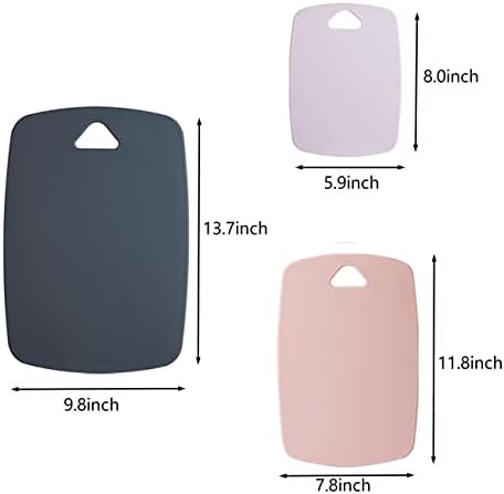 Cutting Boards for Kitchen, Plastic Cutting Board Set of 3, Thick Chopping - Image 3