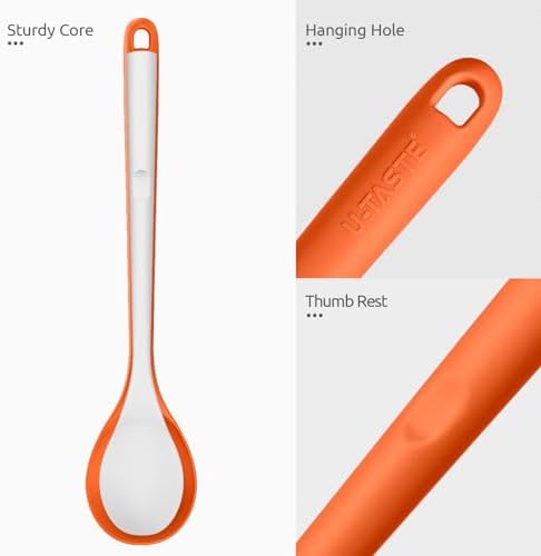 U-Taste Silicone Spoons Set of 2, 13.3" Long Large Mixing Spoon - Image 6