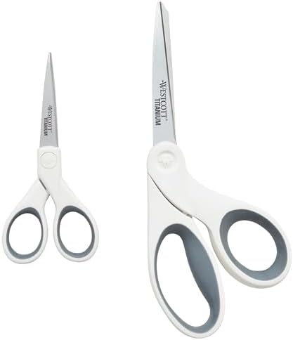 Westcott 5-Inch Micro-Tip & 8-Inch Bent Craft Fabric Scissors by Westcott