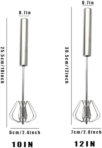 Stainless Steel Egg Whisk, Digead Hand Push Rotary Whisk Blender, whisks - Image 3