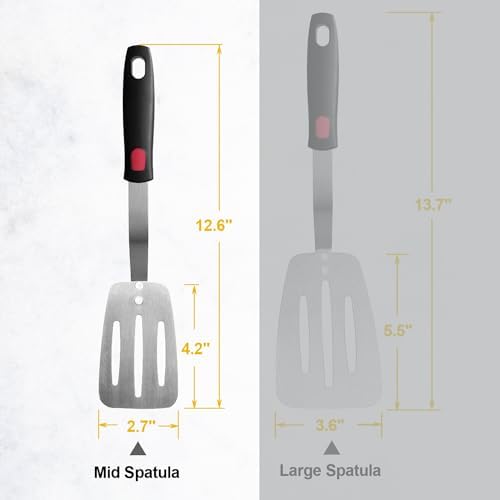 Stainless Steel Flexible Spatula, Thin Metal Turner, Small Slotted - Image 7