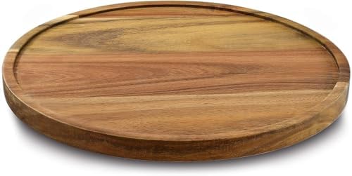 11" Acacia Wood Lazy Susan Organizer Kitchen Turntable by AUAM