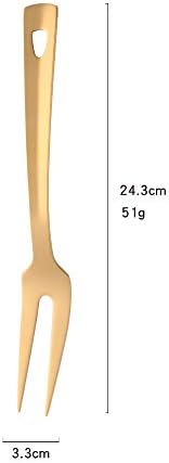 6 Pcs 9.6 in Gold Meat Forks for Kitchen, Stainless Steel Titanium Plated - Image 2