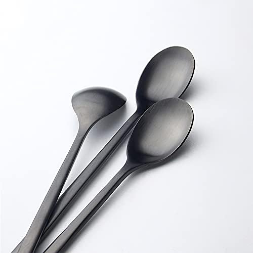 AOOSY 9-In Long Handle Spoon, Matte Black Coffee Stirrers - Image 3