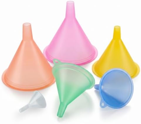 Plastic Funnel Set of 6, Mini to Large Funnels by Unknown