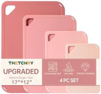 THETCHRY Plastic Cutting Board, Extra Large Pink Cutting Board by Thetchry