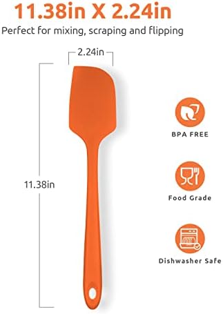 U-Taste Silicone Large Spatula, 600ºF High Temp Bowl Scraper, 11.38"/Orange - Image 2