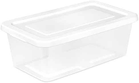 Sterilite Storage Boxes, Stackable Clear Plastic Bins, 6 Quart by Sterilite