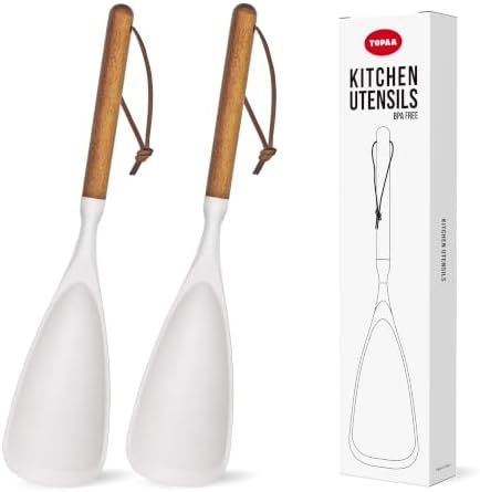 Silicone Cooking Spoon Spatula for Nonstick Cookware, Heat Resistant by TOPAA