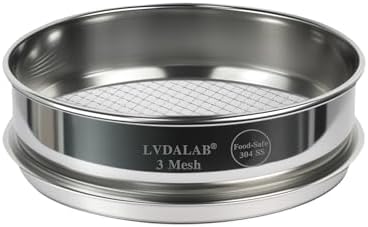 8" Full 304 Stainless Steel Lab Sieve, 3 Mesh by LVDALAB