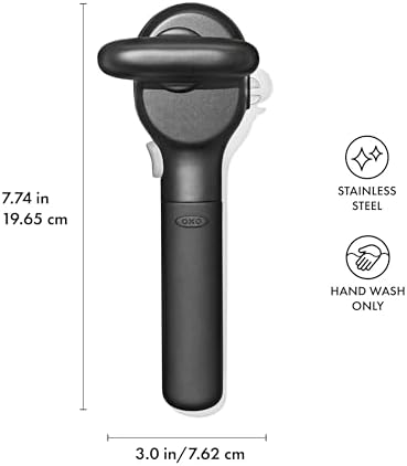 OXO Good Grips Smooth Edge Manual Can Opener, No Sharp Edges, Soft Grip - Image 6