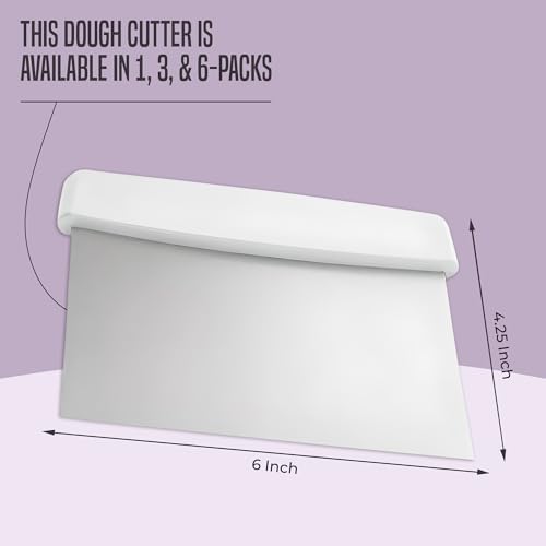 OCS Parts 6-Inch Stainless Steel Dough Cutter Bench Scraper | White Handle - Image 2