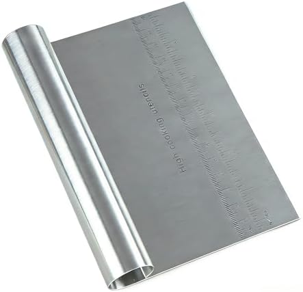 RUPOHIU Dough Scraper for Baking, Stainless Steel Bench Scraper by RUPOHU