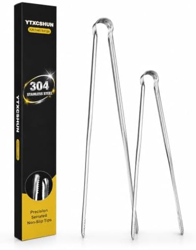 Precision Serrated Non-Slip Tips Cooking Tweezers, Tongs by Unknown