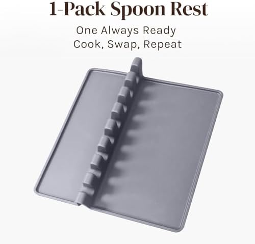 Large XL Grey Silicone Spoon Rest - Image 2