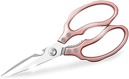 Kitchen Scissors, Heavy Duty Sharp Shears Dishwasher Safe, Rose Gold Cooking by AWinjoykitchenshears