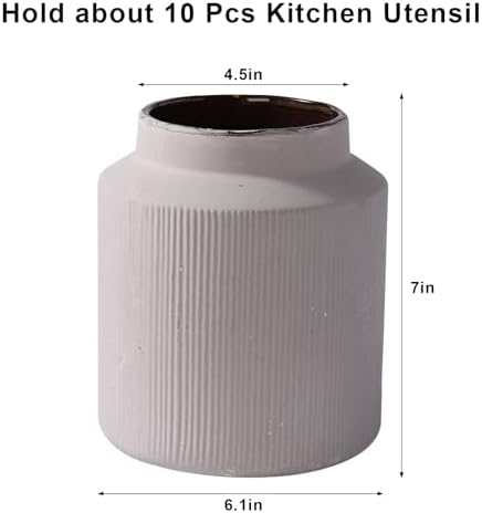 Farmhouse Ceramic Farmhouse Kitchen Utensil Holder - Image 2