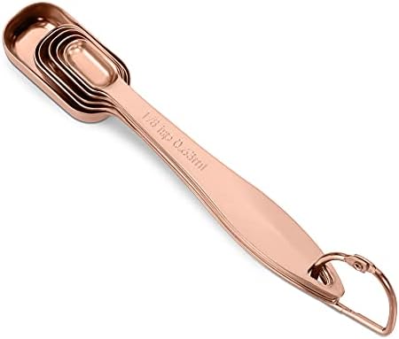 6-Piece 18/8 Stainless Steel Measuring Spoons Set, Rose Gold - Image 4