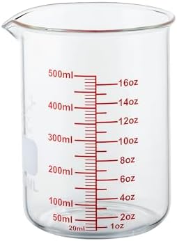 High Borosilicate Glass Measuring Cup-V-Shaped Spout, 500ml Glass Measuring by AckersBORO33