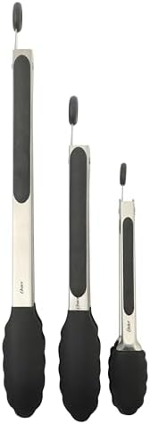 Oster 3-Piece Kitchen Tongs Set – 12", Nonstick Safe, Dishwasher Safe by Oster