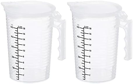 PATIKIL Graduated Beaker, 2 Pack 500ml PP Plastic Liquid Measuring Cup Double by PATIKIL