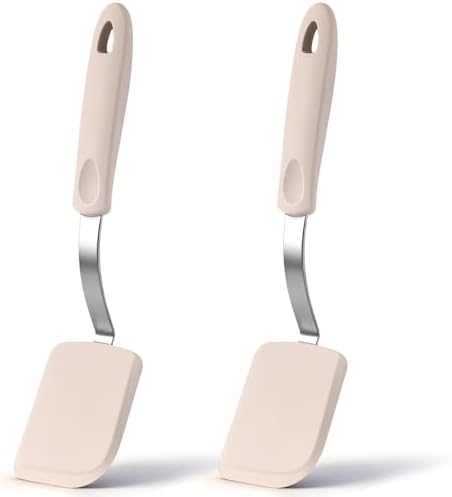 2Pcs Mini Silicone Cookie Brownie Spatula, Solid Flat by Yetene