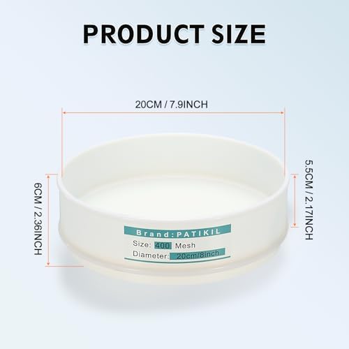 PATIKIL 400 Mesh Lab Sieve, 7.9" Diameter Sifting Screen Nylon Wire Cloth Fine - Image 2