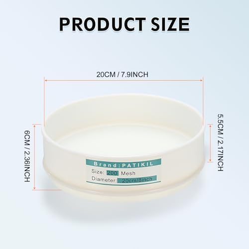 PATIKIL 200 Mesh Lab Sieve, 7.9" Diameter Sifting Screen Nylon Wire Cloth Fine - Image 2