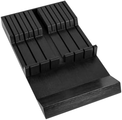 Utoplike Bamboo Knife Drawer Organizer, In-drawer Knives Block by Utoplike