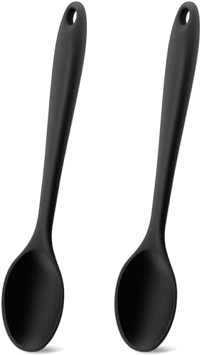 Silicone Spoons for Cooking, Mixing and Stirring, Dishwasher Safe by Libemskix