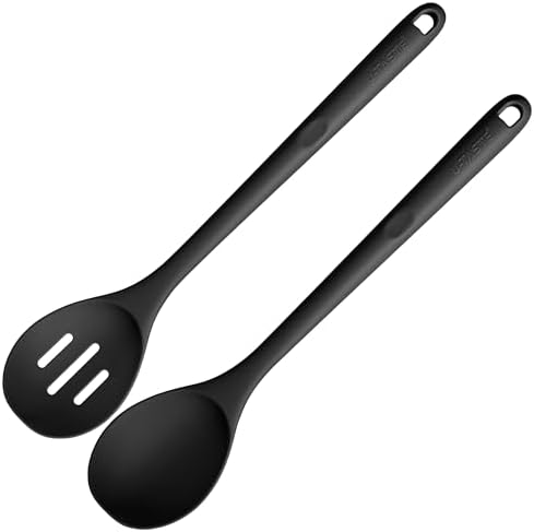 U-Taste Silicone Spoons Set of 2, 13.3" Long Large Mixing Spoon by U-Taste