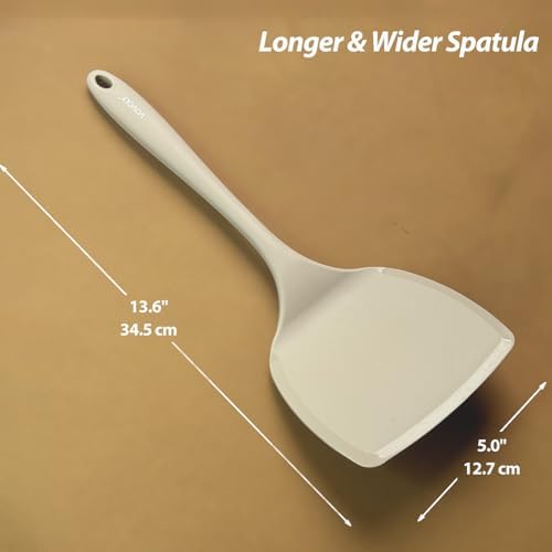 Silicone Pancake Spatula Turner, Lengthened Handle & Seamless Design - Image 2